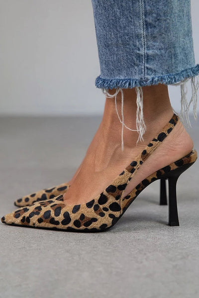 Clara | Leopard Slingback Heels