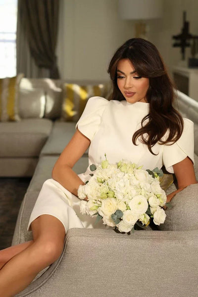 Fia | Elegant Petal Sleeves Mini Dress