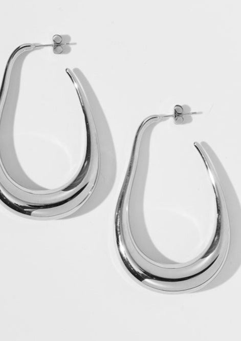 Evelyn - Drop Hoop Earrings