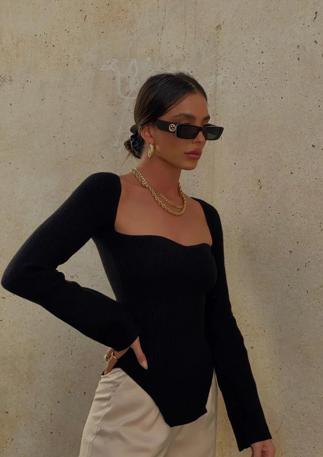 Monroe - Square Neck Bodycon Top