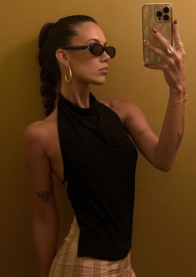 Evelyn - Drop Hoop Earrings