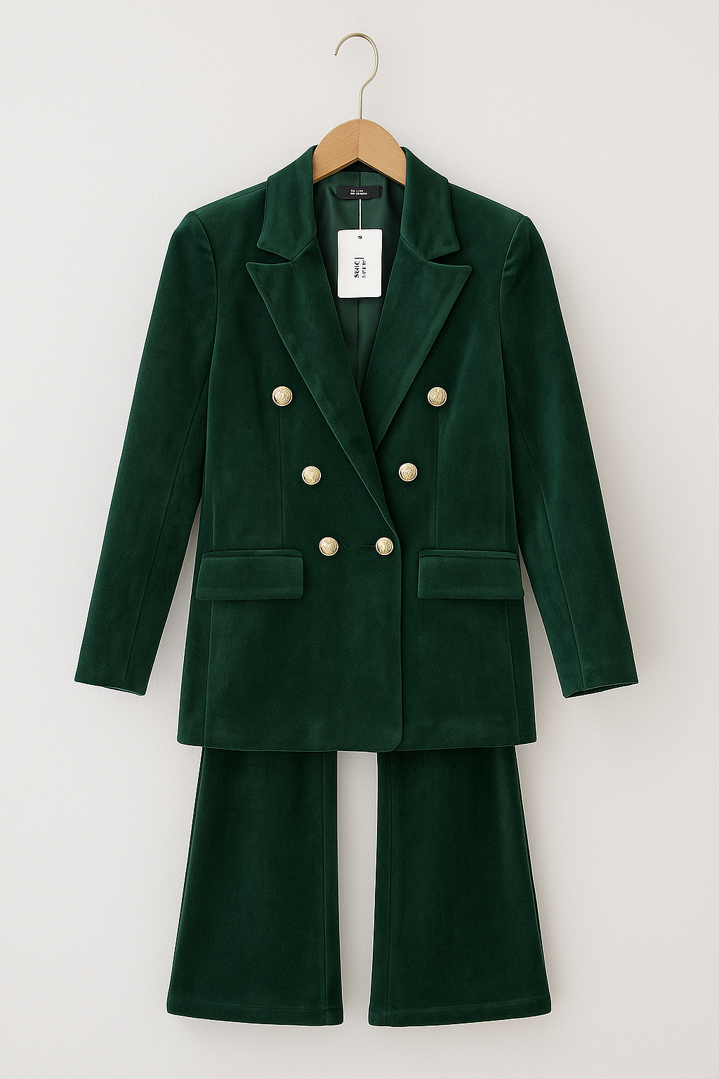 Evie | Velvet Double Breasted Blazer Set