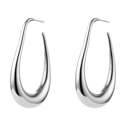 Evelyn - Drop Hoop Earrings