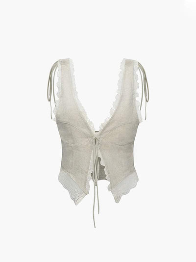 Breeze - Front Tie-Top with Lace Trims