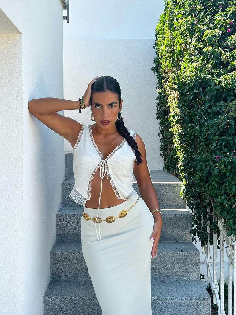 Breeze - Front Tie-Top with Lace Trims