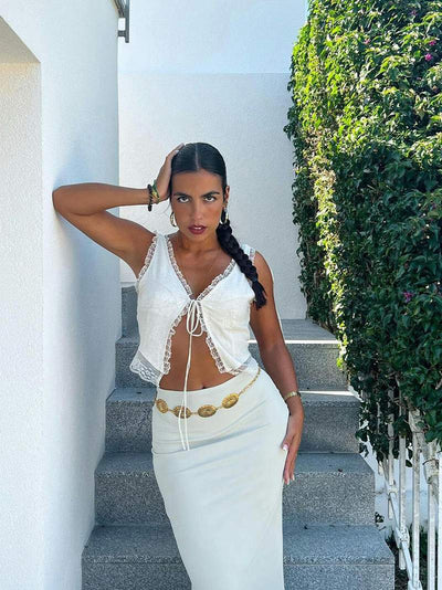 Breeze - Front Tie-Top with Lace Trims