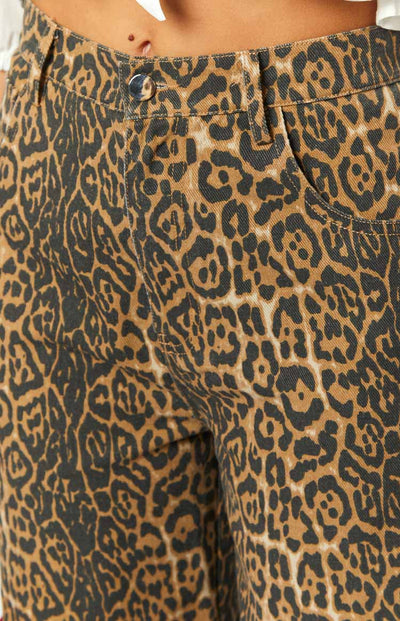Malou - Leopard Print Straight Fit Jeans